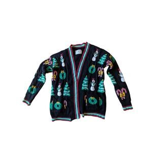 Christmas Sweater Holiday Womens Size XL Cardigan